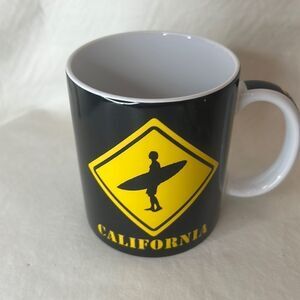 California Scene Coffee Tea Cocoa Mug Yellow Black